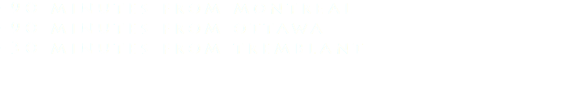 -90 minutes from montreal -90 minutes from ottawa -30 minutes from tremblant 
